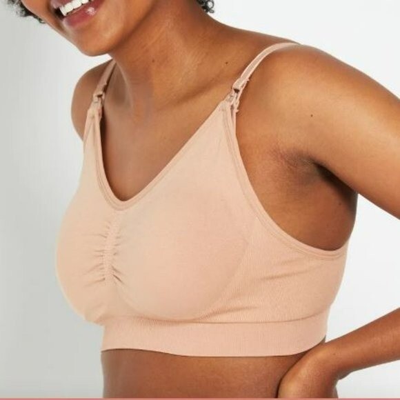 LAMAZE Size X-Large Tan Nude Full Coverage Nursing Maternity Bra Adjustable - Picture 1 of 9